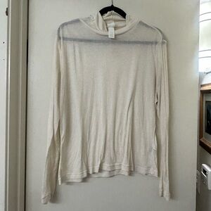 H&M Off-White Long Sleeve Top
